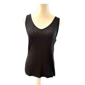 Vocal USA Black Tank Top with Subtle Sparkle – Size Medium